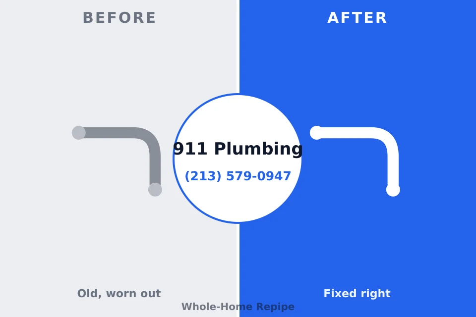 Before and after: plumbing repair Sellersburg, IN